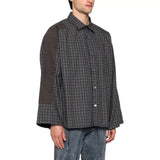 MIJKO Mens Jacket Spliced Plaid Jacket