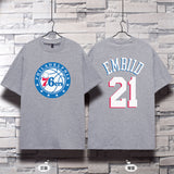 Basketball Sports T Shirt Basketball Sports Philadelphia 76ers Harden No. 1 Training Wear Korean Style Student Loose