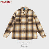 MIJKO Mens Jacket Plaid Jacket