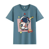 Basketball Sports T Shirt Summer Astronaut Short Sleeve T-Shirt Men And Women Loose