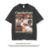 Nba T Shirt Basketball Star Print Short Sleeve T-shirt Top Washed Old