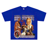 Film Star T Shirt Short Sleeve American Retro Loose Heavy round Neck Street T-shirt Men and Women