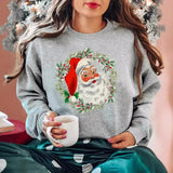 Women's Christmas Claus Print Sweatshirt Casual