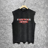 Purple Brand Distressed Tank T Shirts Distressed Sleeveless T-shirt Vest