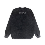 Purple Brand Distressed Long Sleeve Shirt Fashion Distressed Loose Long-sleeved Top