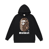 Bathing Ape Hoodie Autumn/Winter Letter Print Loose Hoodie Pullover Ape Sweater