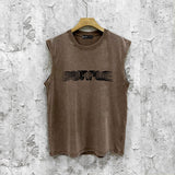 Purple Brand Distressed Tank T Shirts Distressed Sleeveless T-shirt Vest