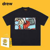 Drew T Shirts Graffiti Printing Loose Men's Short Sleeve