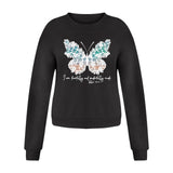 Women Printing Sweatshirts Casual Loose Short Pullover