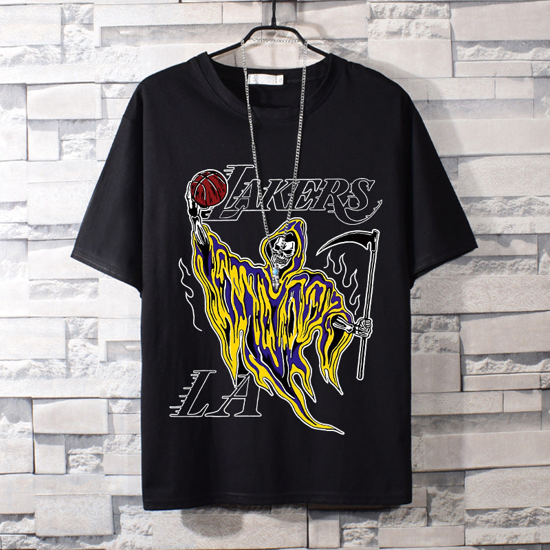 Basketball Sports T Shirt Lakers Memorial Kobe Short Sleeve T-Shirt Men'S Loose