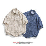 Men Shirts Summer Short Sleeve Printed Shirt Men's Loose Casual