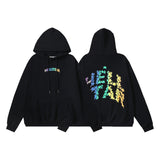 Mens trendy Hoodie gradual change color retro hooded sweater
