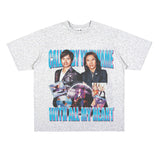 Film Star T Shirt Medium Loose Heavy Weight Retro Street Cotton T-shirt Men and Women