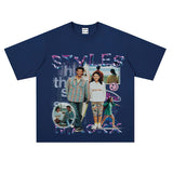 Film Star T Shirt Loose Heavy Crew Neck Street T-shirt