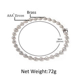 Chains hiphop12MM necklace punk copper zircon hip hop Royalty Spectrum