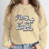 New Christmas Merry And Bright Print Pullovers Women Fashion