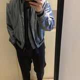 MIJKO Mens Jacket Silk Padded Unisex Baseball Jacket