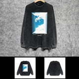 Purple Brand Distressed Long Sleeve Shirt Fashion Distressed Loose Long-sleeved Top