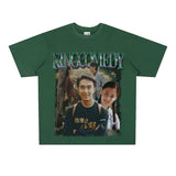 Film Star T Shirt Stephen Chow King of Comedy Cotton Short Sleeve Loose Retro T-shirt for Men