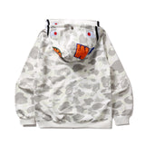 Bathing Ape Hoodie Luminous Camouflage Spotted Shark Double Hooded Zip Sweater