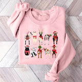 Autumn and winter new round collar Christmas sheep pattern