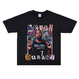 Basket Ball Star T Shirt Basketball Kevin Durant Washed Distressed Printed T-Shirt Personalized Short Sleeve Pure Cotton