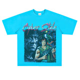 Film Star T Shirt Cotton Short Sleeve Loose Retro American Design T-shirt Men