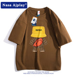 Nasa T Shirt Cotton Short-Sleeved T-Shirt Men'S And Women'S Loose Top