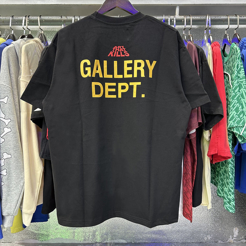 Gallery Dept T-Shirt Demon Skull Bronzing Letter Short Sleeve T-Shirt