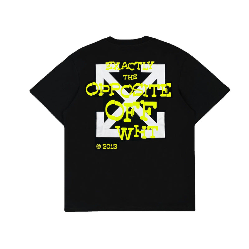 Off Whtie T Shirts Yellow Letter Arrow Male And Female Trendy Brand Short Sleeve