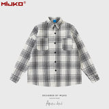 MIJKO Mens Jacket Plaid Jacket Unisex
