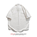Men's Shirts Summer Short-Sleeved White Shirt Men's Loose White Casual