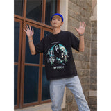 Film Star T Shirt Cotton Loose Nostalgic Short Sleeve American Retro Trendy Niche T-shirt for Men
