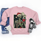 Funny Christmas Skeleton Print Sweatshirt For Women Fashion