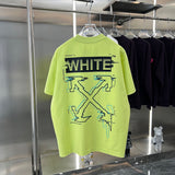 Off White T Shirts OW Striped Letter Arrow Crew Neck Pullover Short Sleeves