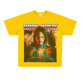 Film Star T Shirt Vintage American Street Printed round Neck T-shirt for Men and Women