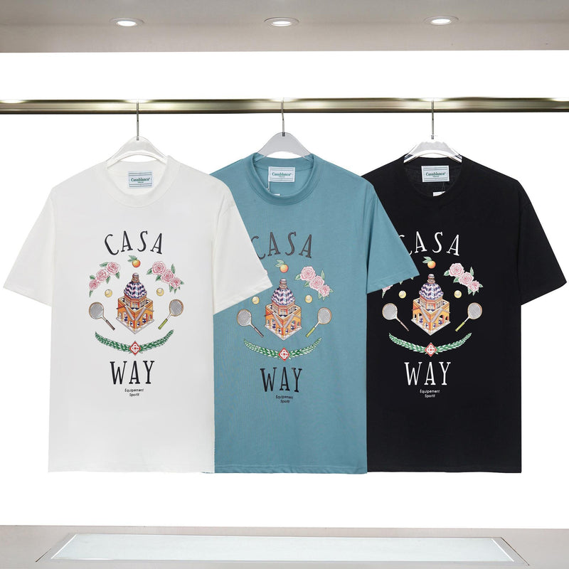 Casablanca T Shirts Castle Printing Cotton Tee