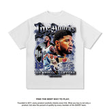 Nba T Shirt Paul George Vintage Basketball Star Printed Short Sleeve T-shirt Fashion Brand Loose Washed-out