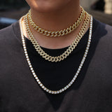 Chains Hip Hop 12MM Copper Inlaid Zircon Cuban Necklace Royalty Spectrum