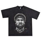Film Star T Shirt Klaythompson Washed Distressed Printed American T-Shirt Retro Loose Short Sleeve