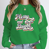 New Christmas Merry And Bright Print Pullovers Women Fashion