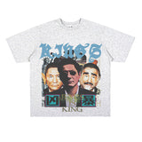 Film Star T Shirt Loose American Retro Street Cotton T-shirt for Men and Women