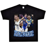 Basket Ball Star T Shirt Luka Donchevie Short Sleeve Printed Cotton T-shirt Retro Loose