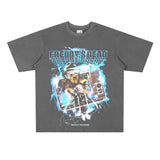 Film Star T Shirt Horror Movie Distressed Fierce Ghost Street Pure Cotton Loose Short Sleeve Trendy Heavy T-shirt Men