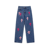 CHH Chrome Hearts Jeans Chrome Unisex Casual Loose Jeans