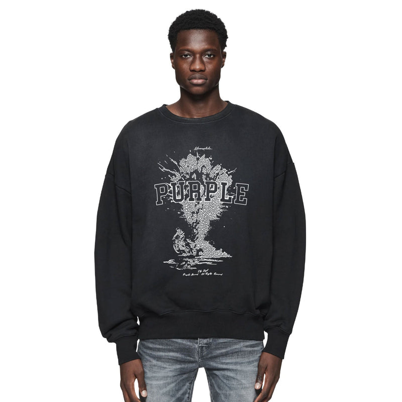 Purple Brand Distressed Sweatshirt Retro Vintage Crew Neck Sweater