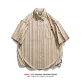 Men Shirts Summer Short Sleeve Shirt Men's Loose Shirt Coat