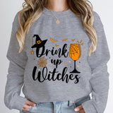 Witch Hat Drink Up Print Sweatshirt