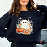 Fashion Halloween Ghost Pumpkin Print Round Neck