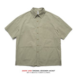 Men Shirts Summer Short Sleeve Shirt Men's Loose Shirt Coat